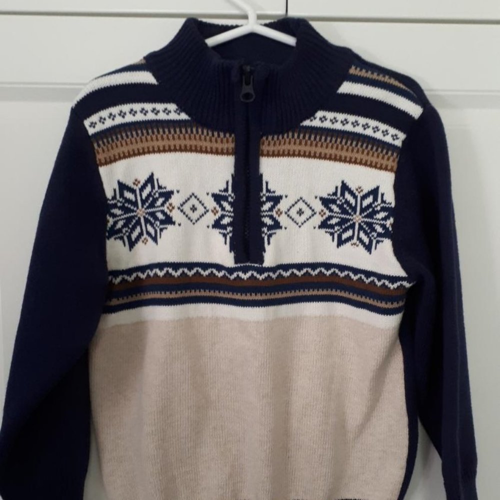 GYMBOREE SWEATER, SNOWFLAKE THEMED, SIZE XS (4)......BRAND NEW!